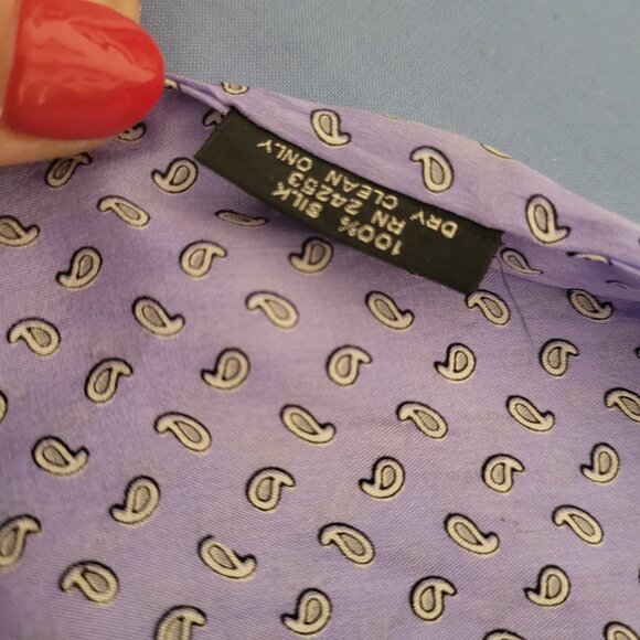 Vintage 100% Silk Scarf Tie or Headband - Picture 2 of 3